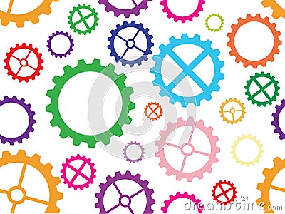 Seamless cogwheel pattern Vector Illustration