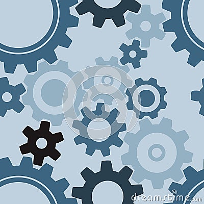 Seamless cogwheel pattern Vector Illustration