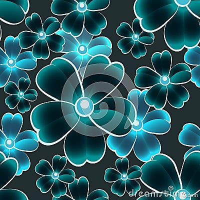 Seamless color flower pattern Stock Photo