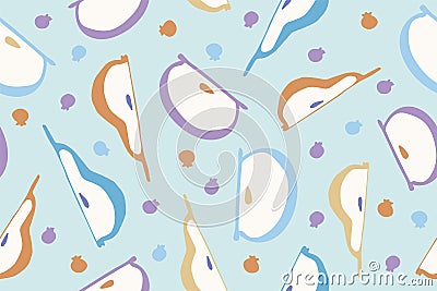 Seamless color fruit pattern Stock Photo