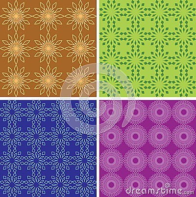 Seamless color geometric patterns - vector Vector Illustration