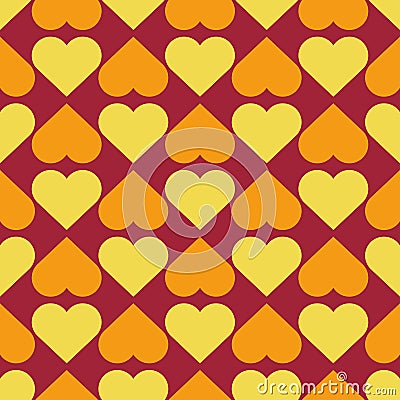 Seamless color pattern with hearts. Abstract romantic background Vector Illustration