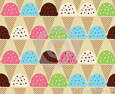 Seamless color pattern of Ice Cream Background Stock Photo