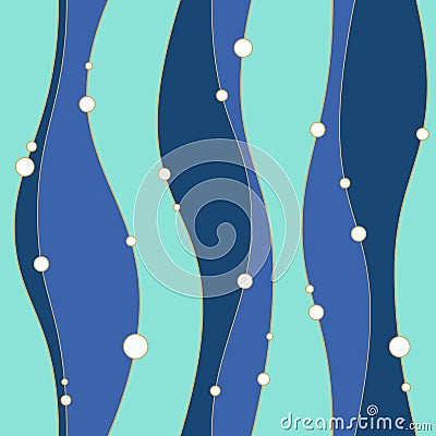 Seamless color pattern with smooth lines and circles. Vector Illustration