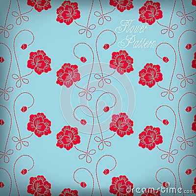 Seamless color rose pattern background Vector Illustration