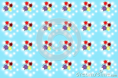 Seamless color splats pattern on blue Stock Photo