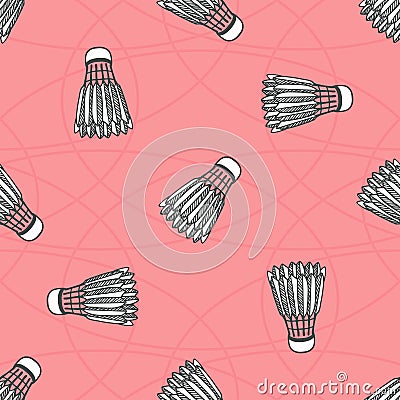 Seamless colored badminton ball pattern Vector Illustration
