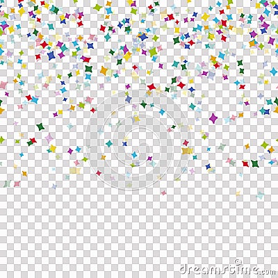 seamless colored confetti background with vector transparency Vector Illustration