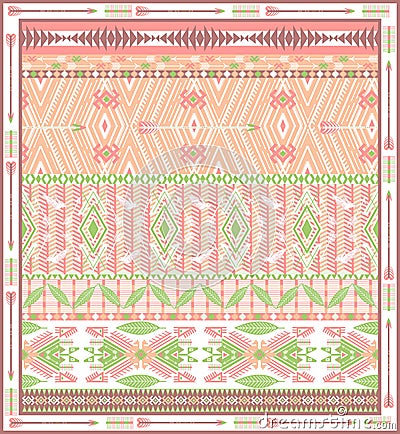 Seamless colorful aztec geometric pattern Stock Photo