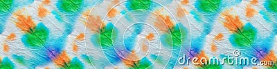 Seamless colorful banner Shibori blue, turquoise, Stock Photo