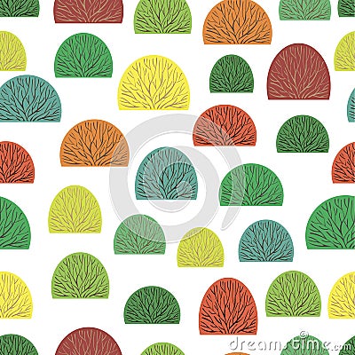 Seamless colorful bush and white background Stock Photo