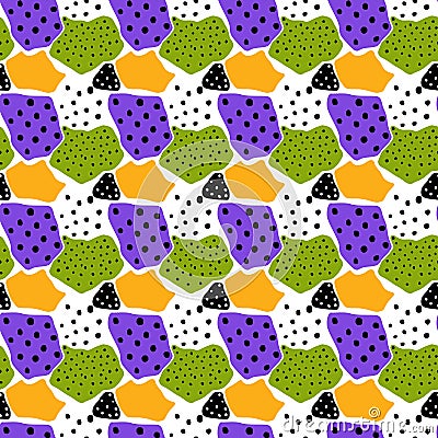 Seamless colorful dotted patterns Stock Photo