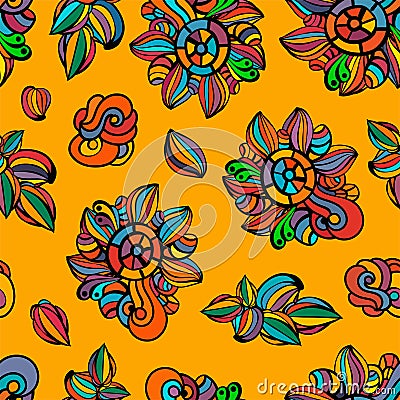 Seamless colorful floral background Vector Illustration