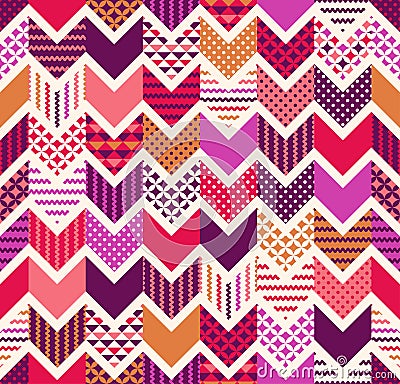 seamless colorful geometric zigzag pattern Vector Illustration