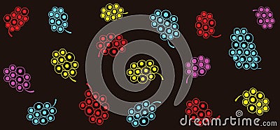Seamless colorful grapes pattern background vector. Vector Illustration