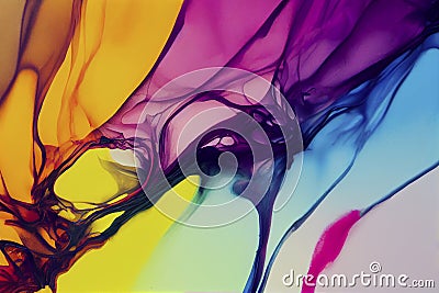 Seamless colorful ink color splats pattern in cmyk colours. ai generative. Stock Photo