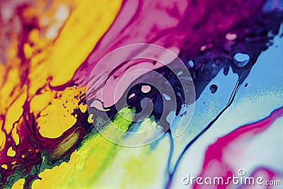 Seamless colorful ink color splats pattern in cmyk colours. ai generative. Stock Photo