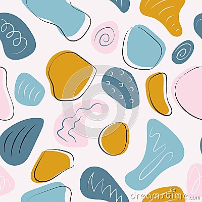 Seamless colorful memphis pattern design vector. Irregular shape design Vector Illustration