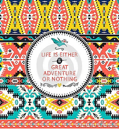 Seamless colorful pattern in navajo style Vector Illustration