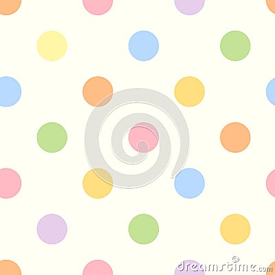 Seamless colorful polka dot pattern. Vector Illustration