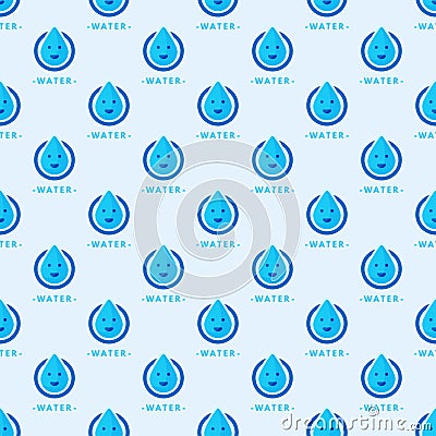 Seamless colorful drops pattern background vector water blue nature raindrop abstract illustration Vector Illustration