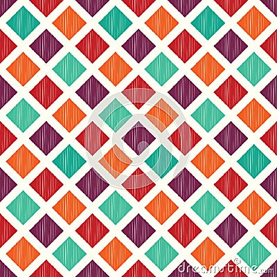 Seamless colorful rhombus tiles pattern Vector Illustration