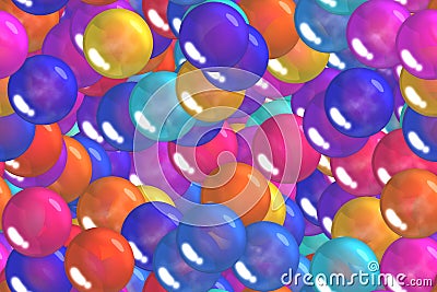 Seamless colorful ultramarine spheres and bubbles celebratory pattern Stock Photo