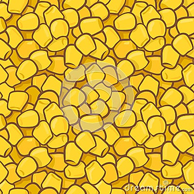 Seamless colorful vector pattern with maize corn kernels. Vector Illustration