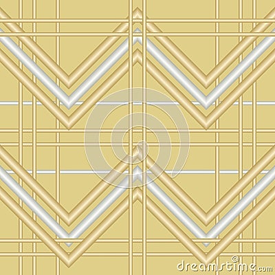 Seamless complex vector pattern of intertwined gold and silver p Vector Illustration
