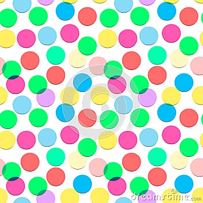 Seamless confetti pattern in candy colors Vector Illustration