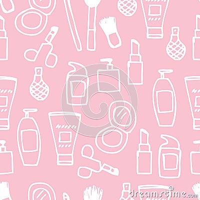 Seamless Cosmetics Icon Vector Illustration