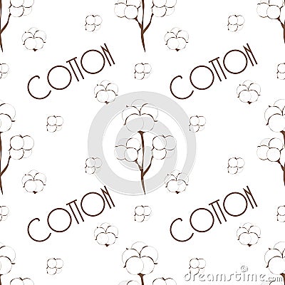 Seamless cotton pattern. Stock Photo