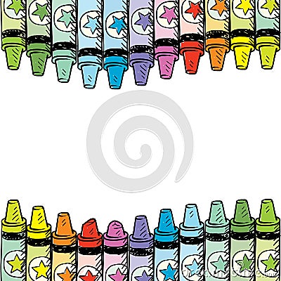 Seamless crayon border Vector Illustration