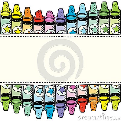 Seamless crayon vector border Vector Illustration