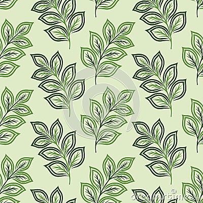 Seamless creative leaf pattern design Vector Illustration