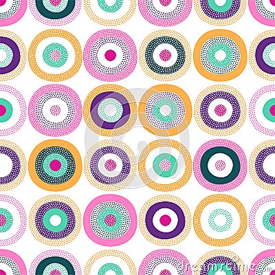 Seamless creative stylish doodle dots playful pattern Vector Illustration