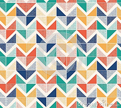 Seamless creative stylish doodle dots playful herringbone pattern Vector Illustration