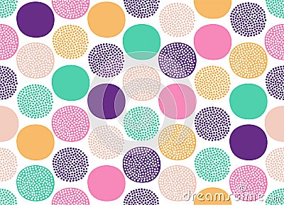 Seamless creative stylish doodle dots playful pattern - Vector Vector Illustration