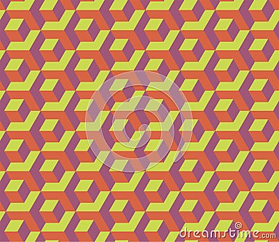 Seamless Cubes Pattern. Abstract Futuristic Wrapping Background. Vector Illustration