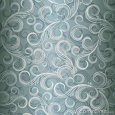 Seamless curl floral background. Vector Illustration