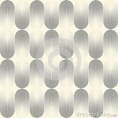Seamless Curved Background. Minimal Ellipse Pattern Vector Illustration