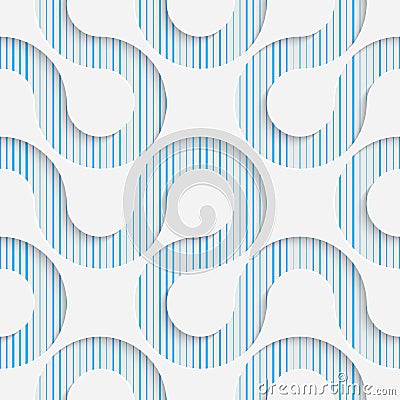 Seamless Curved Pattern. Abstract Shapes Background Vector Illustration
