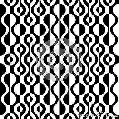 Seamless Curved Shape Pattern Vector Illustration