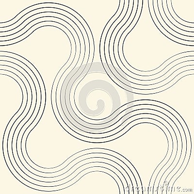 Seamless Curved Stripe Background. Vector Minimalistic Pattern Vector Illustration