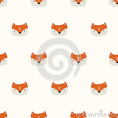 seamless cute fox pattern Vector Illustration