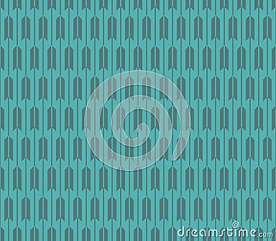 Seamless cyan op art japanese kimono arrows pattern vector Vector Illustration