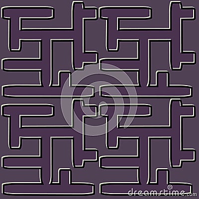 Seamless 3D pattern of antique elements Stock Photo