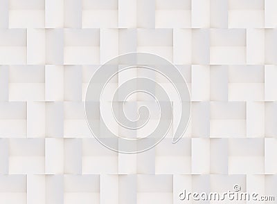 3D pattern made of white and beige geometric shapes Stock Photo