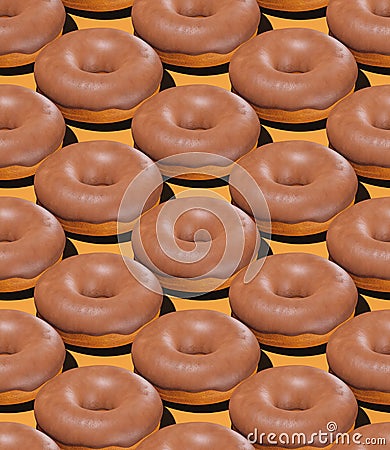 Seamless 3d render isometric pattern. Cacao donuts. Minimal design. Donuts lover, Restaurant, bakery candy shop, food delivery Stock Photo