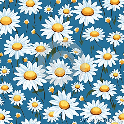 Seamless daisy banner for social media banner Stock Photo